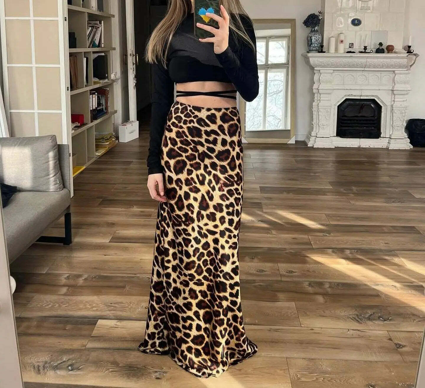 Ilia Leopard Print Maxi Skirt - Y2K Summer Grunge Outfit, 90s Fashion, Retro Style, Y2K Skirt