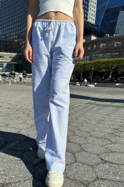 Ilyanna Low Waist Casual Pants - Y2K Summer Grunge, 90s Retro, Y2K Club & Party Outfits