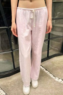 Ilyanna Low Waist Casual Pants - Y2K Summer Grunge, 90s Retro, Y2K Club & Party Outfits