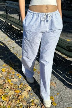 Ilyanna Low Waist Casual Pants - Y2K Summer Grunge, 90s Retro, Y2K Club & Party Outfits