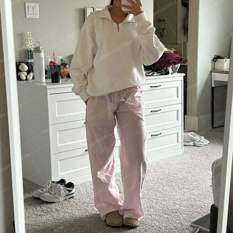Ilyanna Low Waist Casual Pants - Y2K Summer Grunge, 90s Retro, Y2K Club & Party Outfits