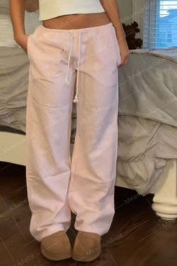 Ilyanna Low Waist Casual Pants - Y2K Summer Grunge, 90s Retro, Y2K Club & Party Outfits