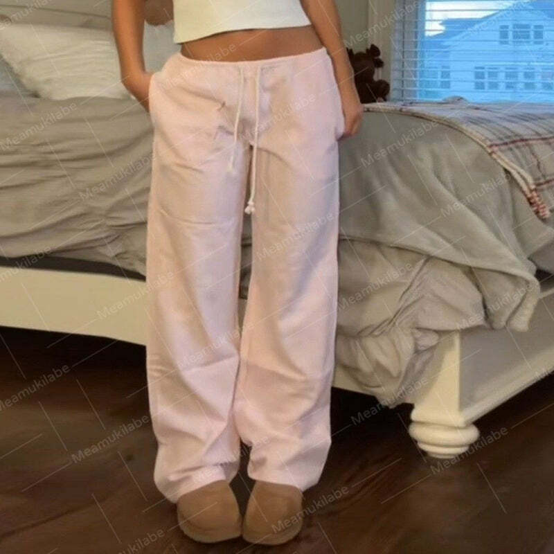 Ilyanna Low Waist Casual Pants - Y2K Summer Grunge, 90s Retro, Y2K Club & Party Outfits