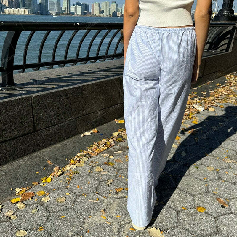 Ilyanna Low Waist Casual Pants - Y2K Summer Grunge, 90s Retro, Y2K Club & Party Outfits