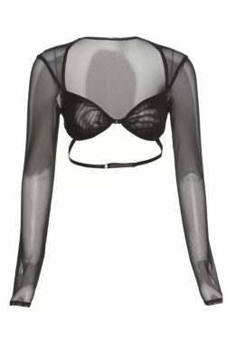 Ines Mesh Crop Top - Y2K Summer Grunge, 90s Retro, Pastel Goth, Y2K Party & Club Outfits