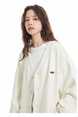 INRM Textured Check Cardigan - Y2K Summer Grunge, 90s Retro, Pastel Goth, Y2K Party Outfit