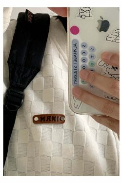 INRM Textured Check Cardigan - Y2K Summer Grunge, 90s Retro, Pastel Goth, Y2K Party Outfit