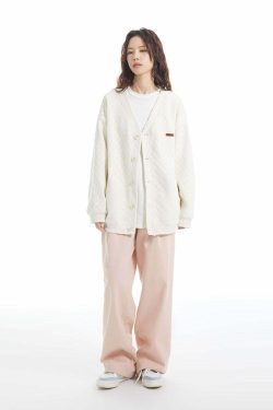 INRM Textured Check Cardigan - Y2K Summer Grunge, 90s Retro, Pastel Goth, Y2K Party Outfit
