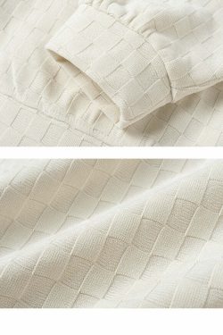 INRM Textured Check Cardigan - Y2K Summer Grunge, 90s Retro, Pastel Goth, Y2K Party Outfit