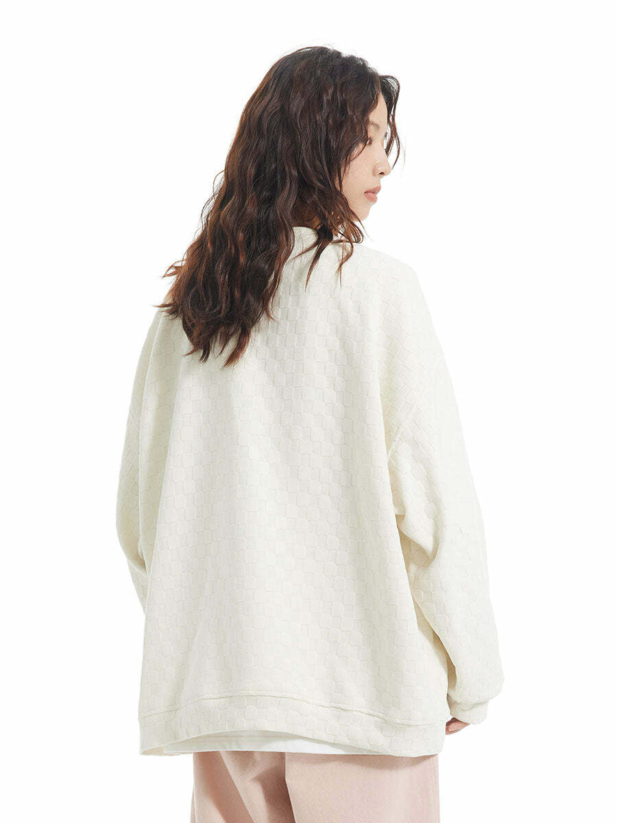INRM Textured Check Cardigan - Y2K Summer Grunge, 90s Retro, Pastel Goth, Y2K Party Outfit