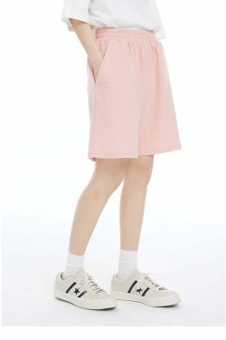 INRM Waffle-Knit Shorts - Y2K Summer Grunge, 90s Retro, Pastel Goth, Y2K Club & Party