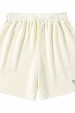 INRM Waffle-Knit Shorts - Y2K Summer Grunge, 90s Retro, Pastel Goth, Y2K Club & Party