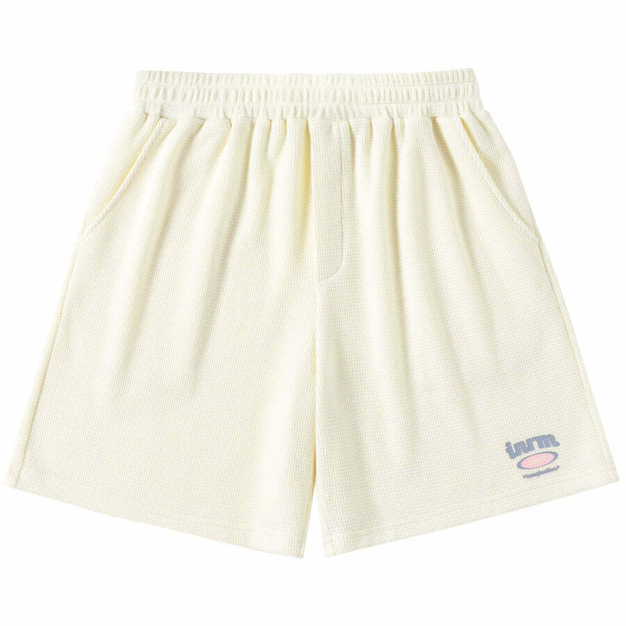 INRM Waffle-Knit Shorts - Y2K Summer Grunge, 90s Retro, Pastel Goth, Y2K Club & Party