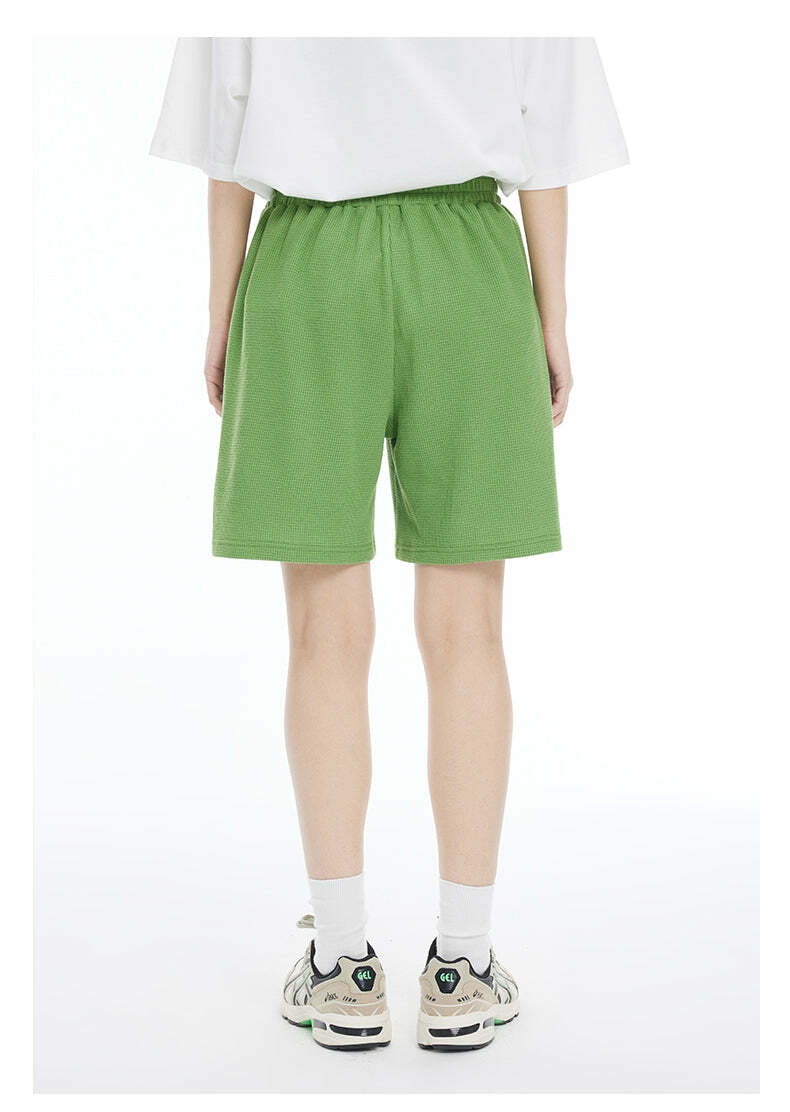 INRM Waffle-Knit Shorts - Y2K Summer Grunge, 90s Retro, Pastel Goth, Y2K Club & Party