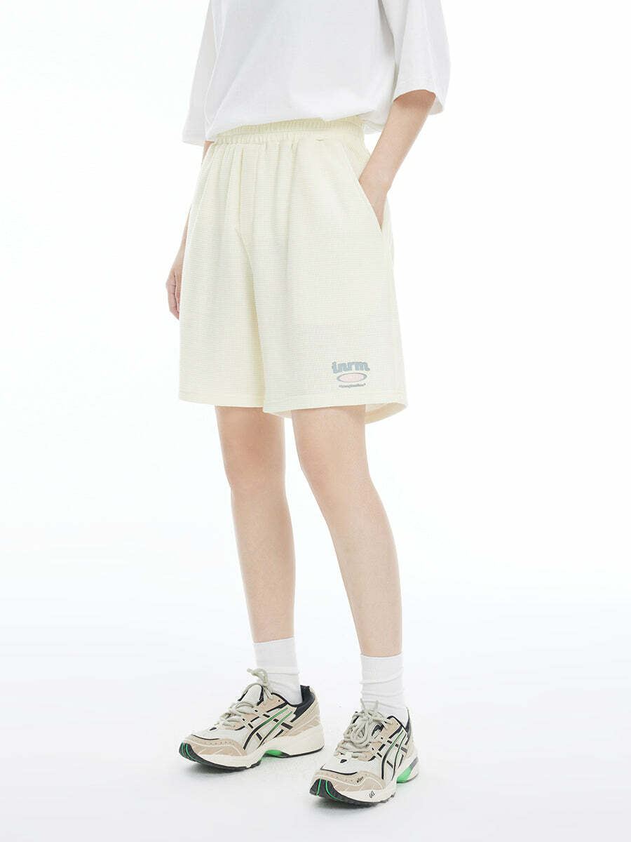 INRM Waffle-Knit Shorts - Y2K Summer Grunge, 90s Retro, Pastel Goth, Y2K Club & Party
