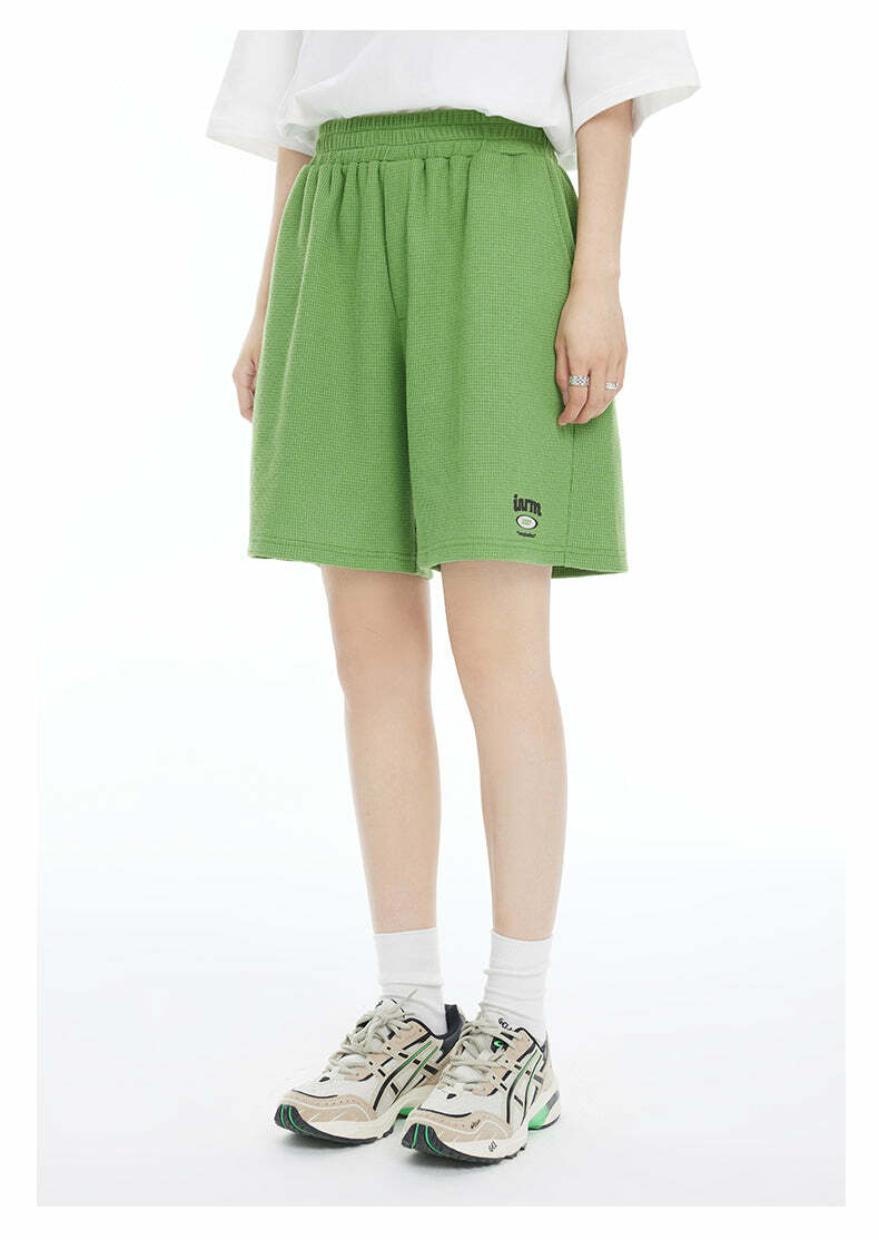 INRM Waffle-Knit Shorts - Y2K Summer Grunge, 90s Retro, Pastel Goth, Y2K Club & Party
