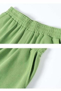 INRM Waffle-Knit Shorts - Y2K Summer Grunge, 90s Retro, Pastel Goth, Y2K Club & Party