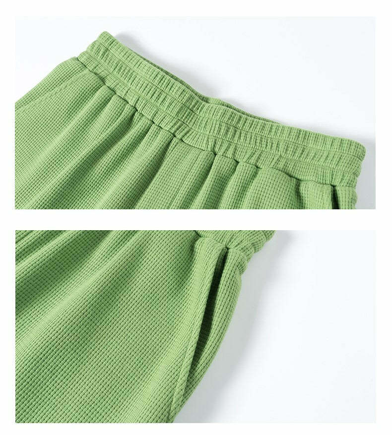 INRM Waffle-Knit Shorts - Y2K Summer Grunge, 90s Retro, Pastel Goth, Y2K Club & Party