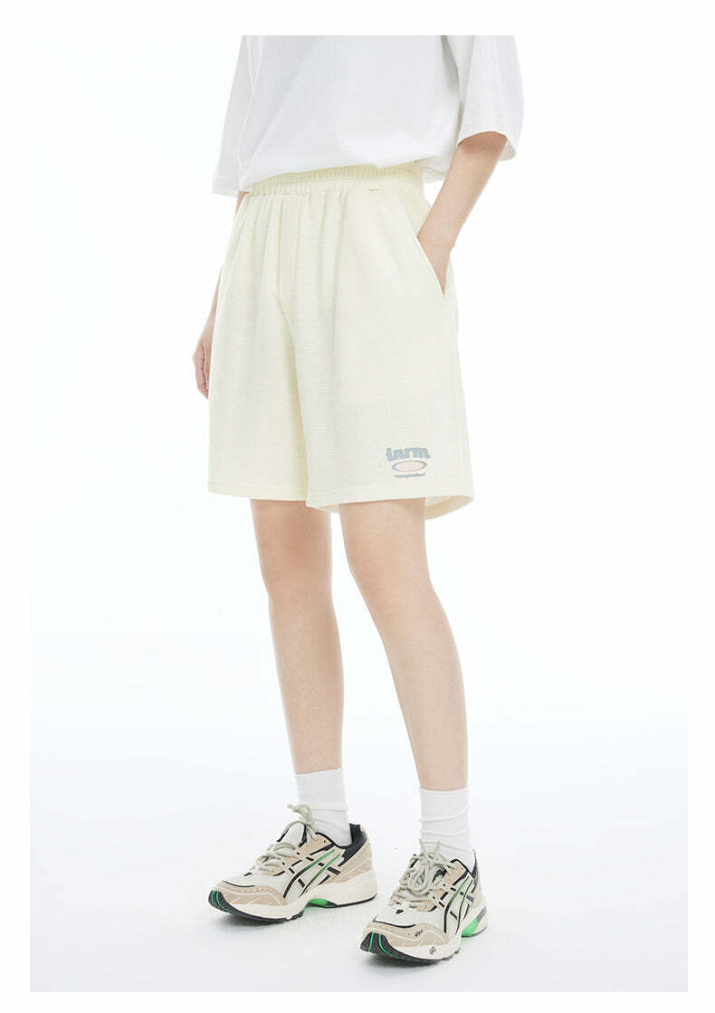 INRM Waffle-Knit Shorts - Y2K Summer Grunge, 90s Retro, Pastel Goth, Y2K Club & Party