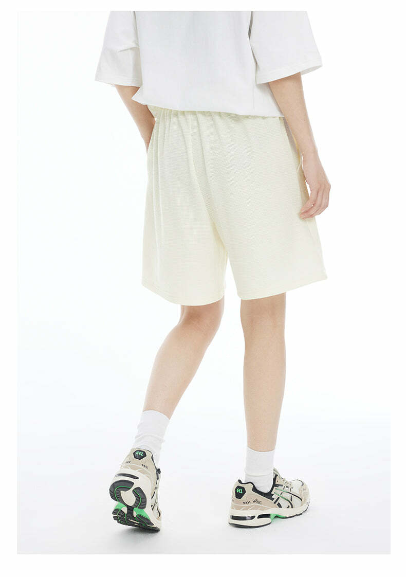 INRM Waffle-Knit Shorts - Y2K Summer Grunge, 90s Retro, Pastel Goth, Y2K Club & Party
