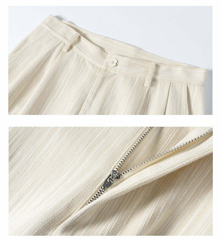 INRM Y2K Pinstripe Wide-Leg Trousers - 90s Grunge, Retro Summer, Gothic, and Club Outfits