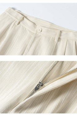 INRM Y2K Pinstripe Wide-Leg Trousers - 90s Grunge, Retro Summer, Gothic, and Party Outfits