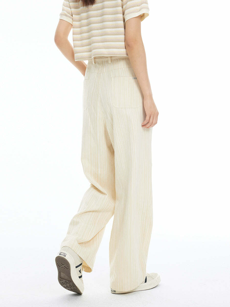 INRM Y2K Pinstripe Wide-Leg Trousers - 90s Grunge, Retro Summer, Gothic, and Party Outfits