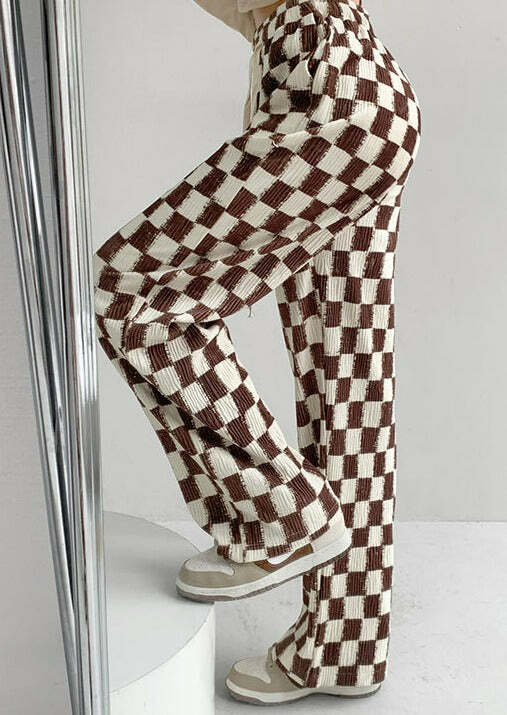 Intense Love Checkered Pants - Y2K Summer Grunge, 90s Retro, Pastel Goth, Y2K Club Outfits