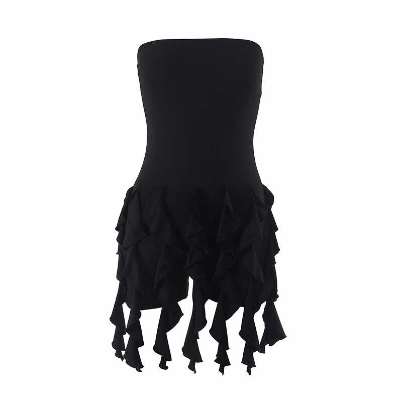 Irene Ruffle Romper Dress - Y2K Summer Outfit, 90s Fashion, Grunge, Retro Style, Pastel Goth
