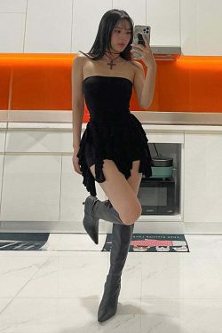 Irene Ruffle Romper Dress - Y2K Summer Outfit, 90s Fashion, Grunge, Retro Style, Pastel Goth