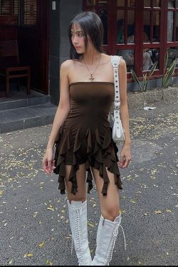 Irene Ruffle Romper Dress - Y2K Summer Outfit, 90s Fashion, Grunge, Retro Style, Pastel Goth