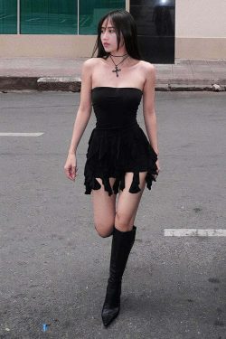 Irene Ruffle Romper Dress - Y2K Summer Outfit, 90s Fashion, Grunge, Retro Style, Pastel Goth