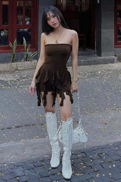 Irene Ruffle Romper Dress - Y2K Summer Outfit, 90s Fashion, Grunge, Retro Style, Pastel Goth