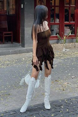 Irene Ruffle Romper Dress - Y2K Summer Outfit, 90s Fashion, Grunge, Retro Style, Pastel Goth