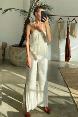 Isela Pleated Pant Set - Y2K Summer Outfit, 90s Fashion, Grunge, Retro Style, Y2K Club & Party