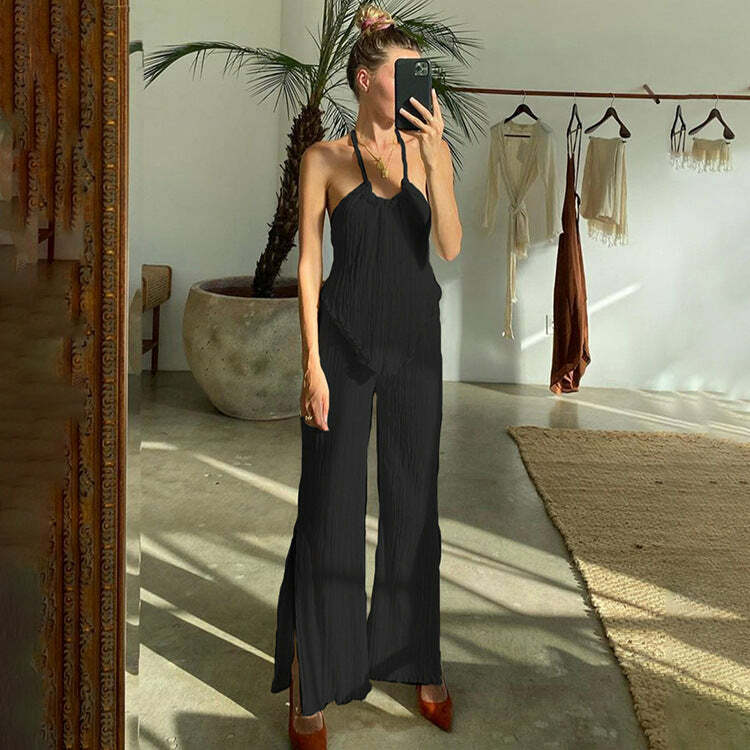 Isela Pleated Pant Set - Y2K Summer Outfit, 90s Fashion, Grunge, Retro Style, Y2K Club & Party