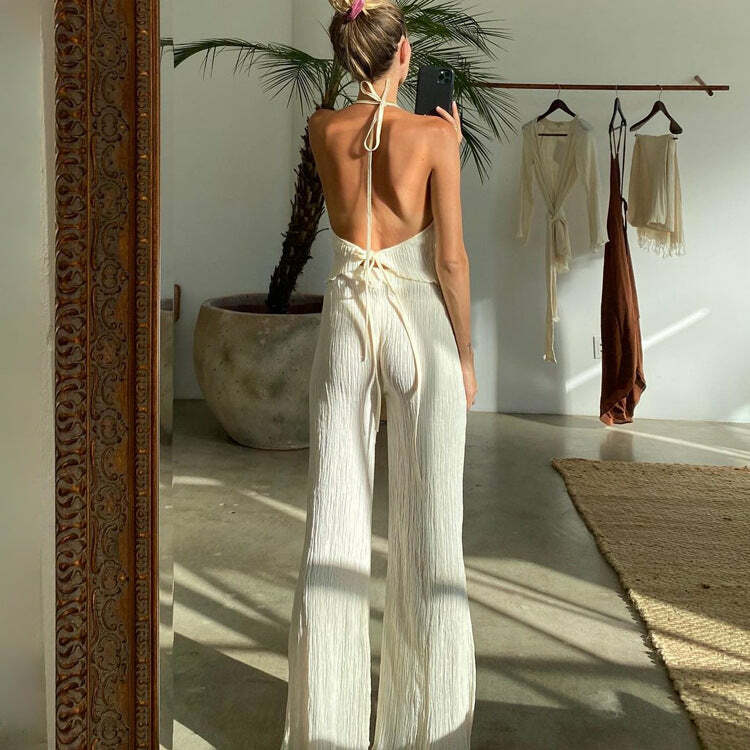 Isela Pleated Pant Set - Y2K Summer Outfit, 90s Fashion, Grunge, Retro Style, Y2K Club & Party