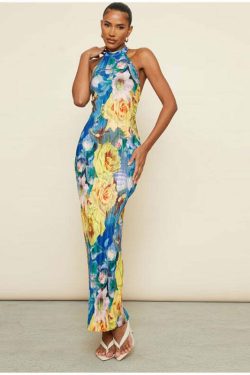 Isobel Floral Maxi Dress - Y2K Summer Outfit, 90s Fashion, Grunge, Retro Style, Pastel Goth