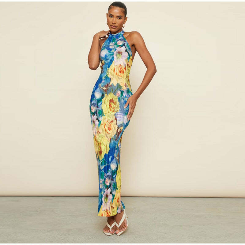 Isobel Floral Maxi Dress - Y2K Summer Outfit, 90s Fashion, Grunge, Retro Style, Pastel Goth