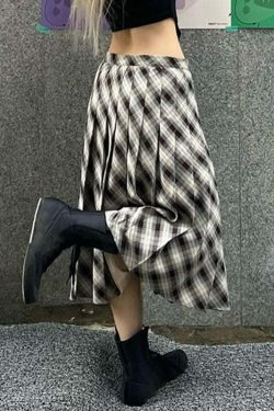 Ivie Pleated Midi Skirt - Y2K Summer Outfit, 90s Fashion, Grunge, Retro Style, Y2K Skirt