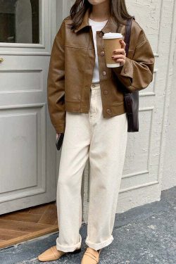 Iyla Leather Jacket - Y2K Grunge & 90s Fashion, Retro Summer Outfits, Y2K Party & Club Style