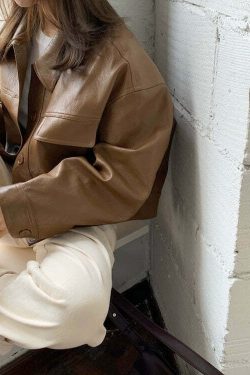 Iyla Leather Jacket - Y2K Grunge & 90s Fashion, Retro Summer Outfits, Y2K Party & Club Style