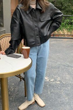 Iyla Leather Jacket - Y2K Grunge & 90s Fashion, Retro Summer Outfits, Y2K Party & Club Style