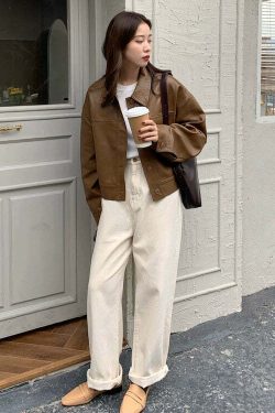 Iyla Leather Jacket - Y2K Grunge & 90s Fashion, Retro Summer Outfits, Y2K Party & Club Style