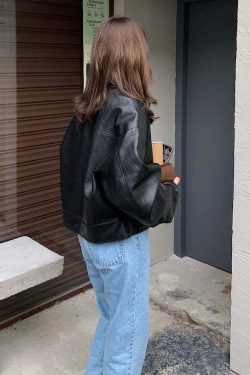 Iyla Leather Jacket - Y2K Grunge & 90s Fashion, Retro Summer Outfits, Y2K Party & Club Style