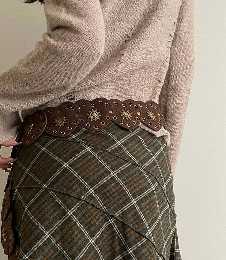 Janice Retro Heart Belt - Y2K Grunge, 90s Fashion, Gothic Y2K, Pastel Goth, Y2K Party