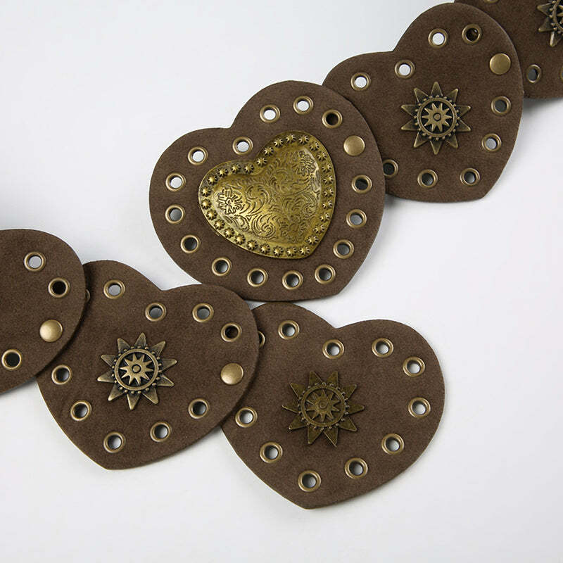 Janice Retro Heart Belt - Y2K Grunge, 90s Fashion, Gothic Y2K, Pastel Goth, Y2K Party