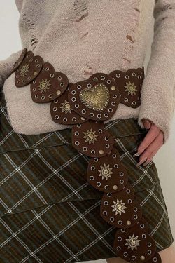 Janice Retro Heart Belt - Y2K Grunge, 90s Fashion, Gothic Y2K, Pastel Goth, Y2K Party