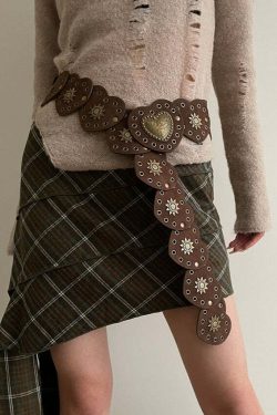 Janice Retro Heart Belt - Y2K Grunge, 90s Fashion, Gothic Y2K, Pastel Goth, Y2K Party