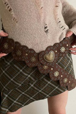 Janice Retro Heart Belt - Y2K Grunge, 90s Fashion, Gothic Y2K, Pastel Goth, Y2K Party